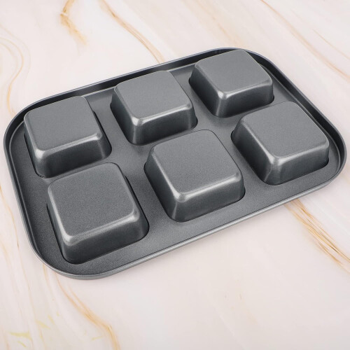 Nonstick Square Brownie Pan for Oven Baking with 6 Cavity 1