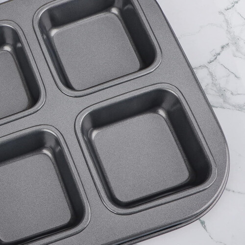 Nonstick Square Brownie Pan for Oven Baking with 6 Cavity 2