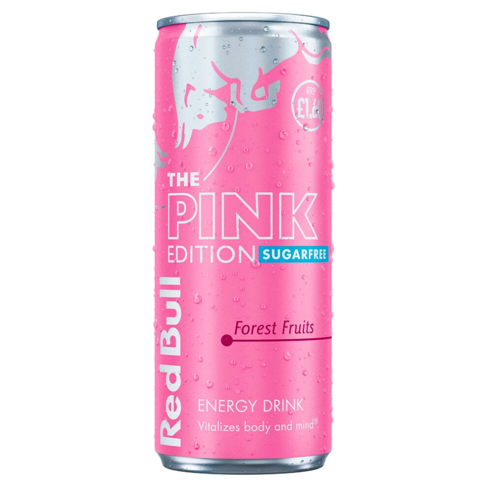 Bull Energy Drink Sugar Free Edition 250Ml (Pack Of 12) Red/Pink