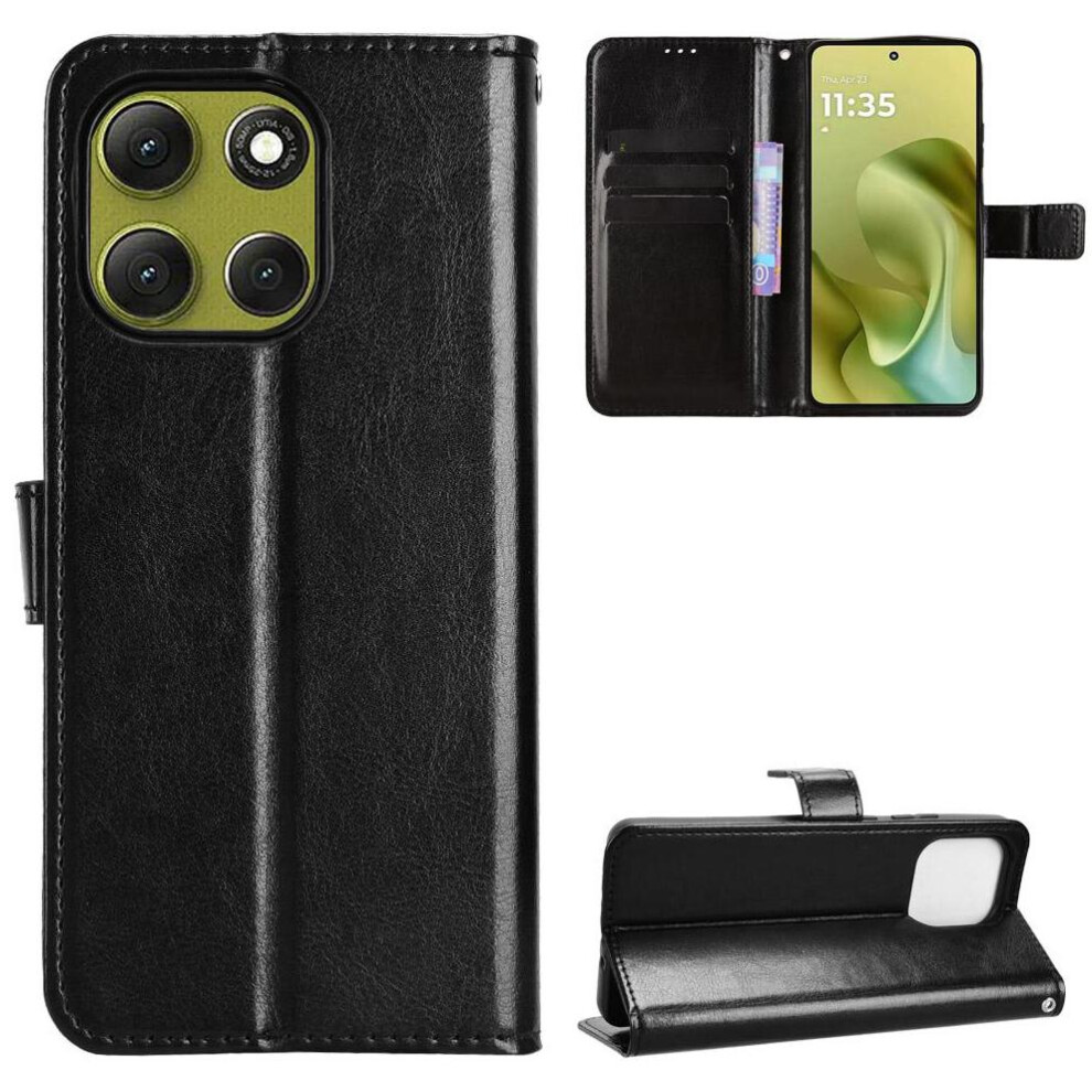 Photos - Case  Compatible  for Motorola Moto G86 5g Accurate Incision High Quality Unique Kickstand Function(Black)