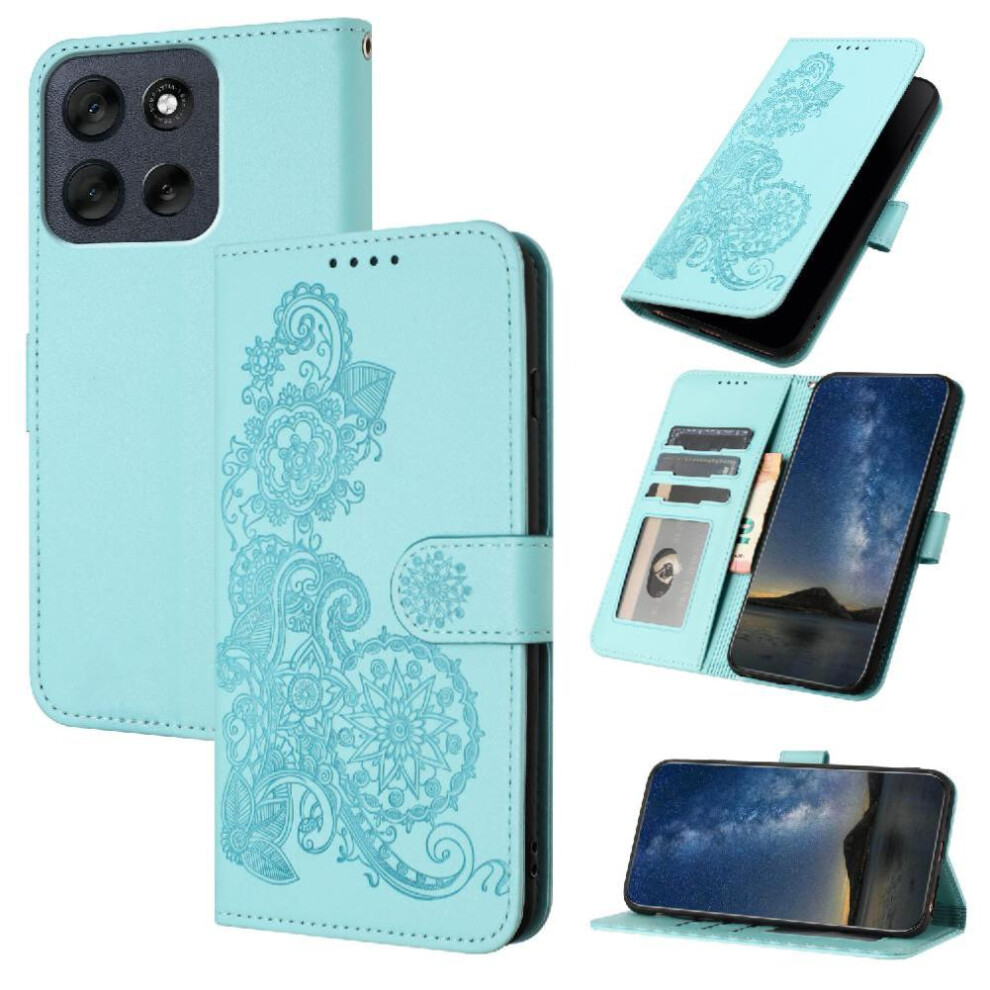 (Light ) Flip Case For Motorola Moto G56 Pu Leather Magnetic Closure With Card Slot Stand Flip Folio Book Kickstand Protective Blue 764563100712