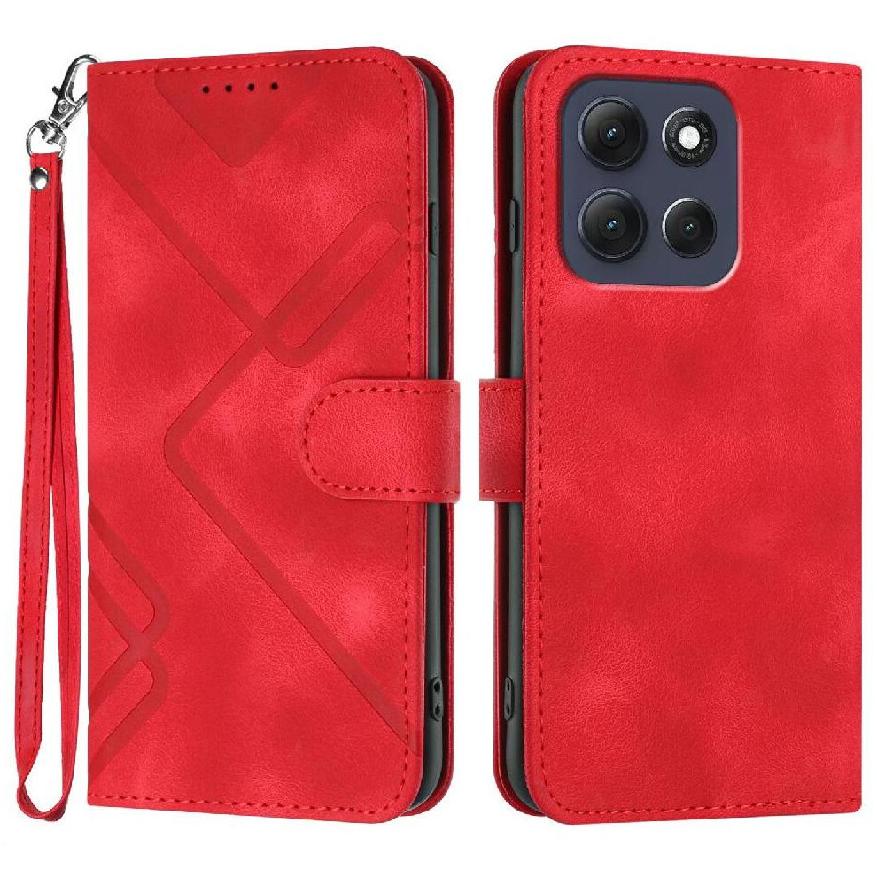 Photos - Case  Flip  for Motorola Moto G86 Power Magnetic Cover Flip Wallet Pu Leather with Card Slot Stand(Red)