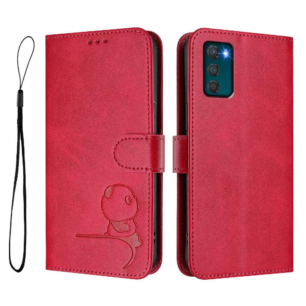 (Rose ) Phone Case For Motorola Moto G42 4G Magnetic Card Slots Holder Kickstand Pu Leather Flip Folio Rfid Blocking Red 764563101528