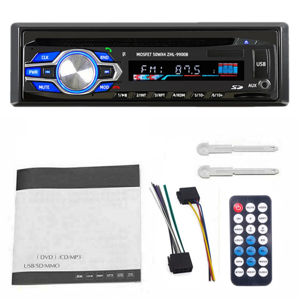 1 Din 12V Car Radio, Vcd Dvd Cd Player Vehicle Mp3 Stereo Player, Audio Stereo Receiver Support Tooth/Fm/Sd/Usb/Aux/U Disk Blue 395291785911