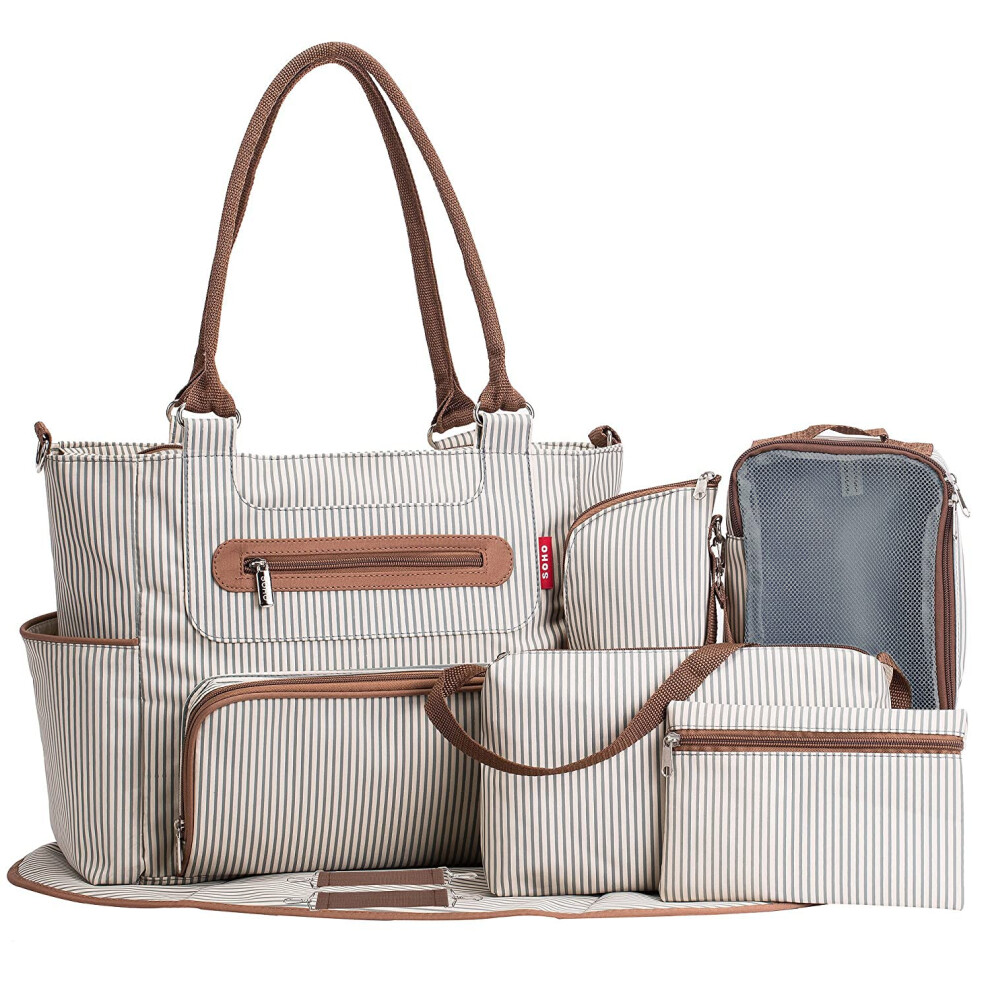Striped Diaper Bag for Baby Essentials