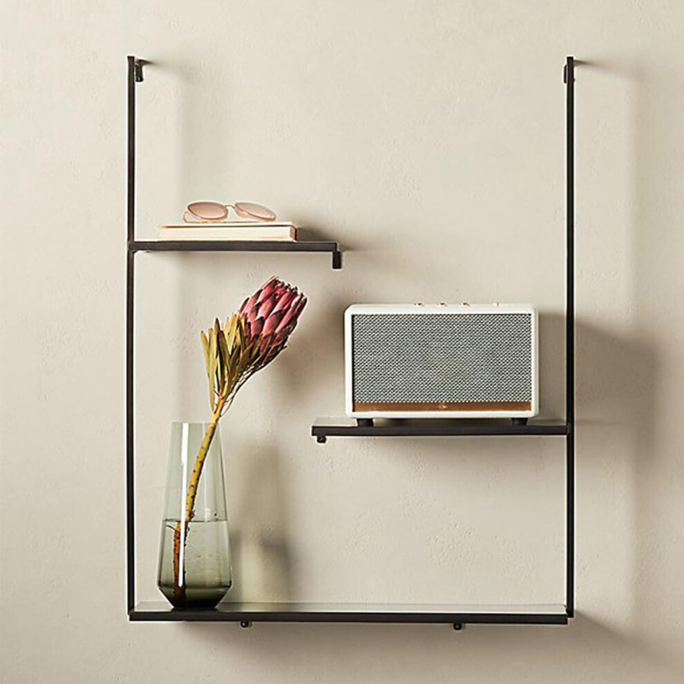 3 Tier Floating Shelves,Wall Hanging Storage Rack,Wall Decor Storage Book Shelf,Wall Display Shelf For Bathroom Bedroom Livingroom Kitchen, Black 395291788233