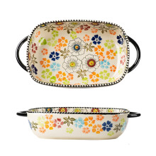 Vintage Flowers Style Casserole Dish for Oven Cooking Kitchen 22 OZ