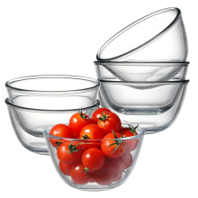 6 Pack Small Glass Bowls Set for Oatmeal and Ice Cream 16oz (4.5 Inch)