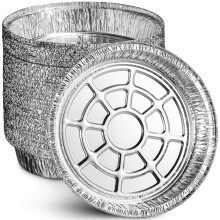 50 Pack Disposable Aluminum Foil Pans for Storing and Serving 9' Round