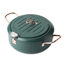 Compact Nonstick Frying Pan Lid Japanese Fryer Pot for Deep Frying Easy to Carry Home Mini Fryer