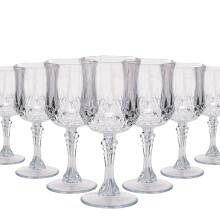24 transparent plastic wine glasses