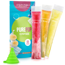 125 Disposable Ice Popsicle Mold Bags BPA Free for Healthy Snacks Yogurt Sticks Juice & Fruit Smoothies Ice Candy Pops 8x2'