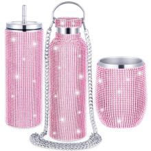 3 Pcs Bling Water Bottle for Coffee Martini  Cups Mug