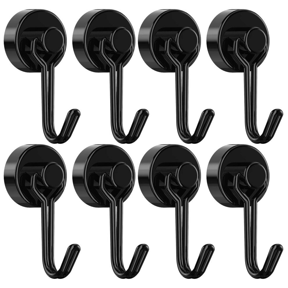 8 Magnetic Hooks Neodymium Magnet Hook 30Lbs With Rust Proof For Indoor Outdoor Hanging 20Mm 6493810889653