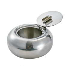 Stainless Steel Windproof Ashtray for Outdoor Tabletop