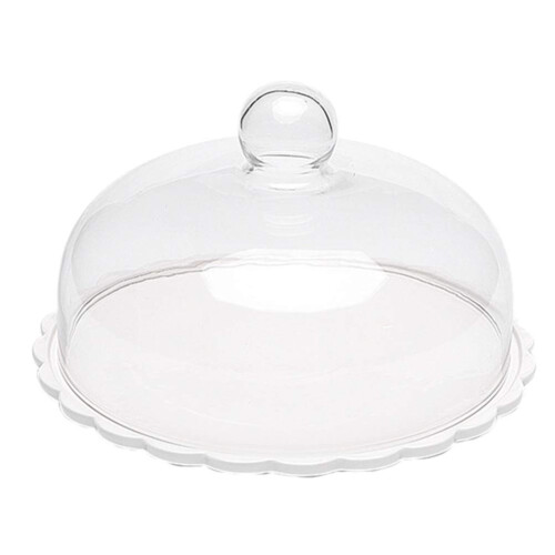Clear Ceramic Cake Plate Dessert Holder Decorative Serving Tray