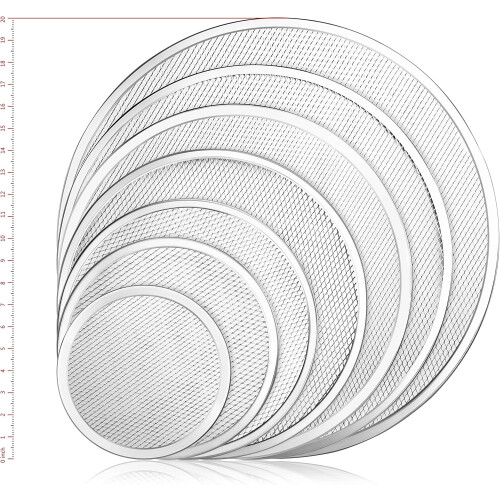 6 Pack Pizza Baking Screen Restaurant-Grade Aluminum Seamless for Baking 14-Inch 1