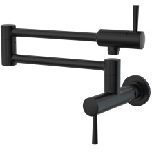 Matte Black Stainless Steel Pot Filler Faucet Stretchable Double Joint Swing Arm Single Hole Two Handle Folding for Kitchen Sink