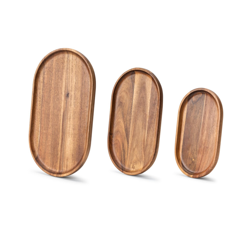 3 Set Acacia Wooden Tray Serving Platters for Entertaining Kitchen-image-OPC-PHZQKZK-NEW