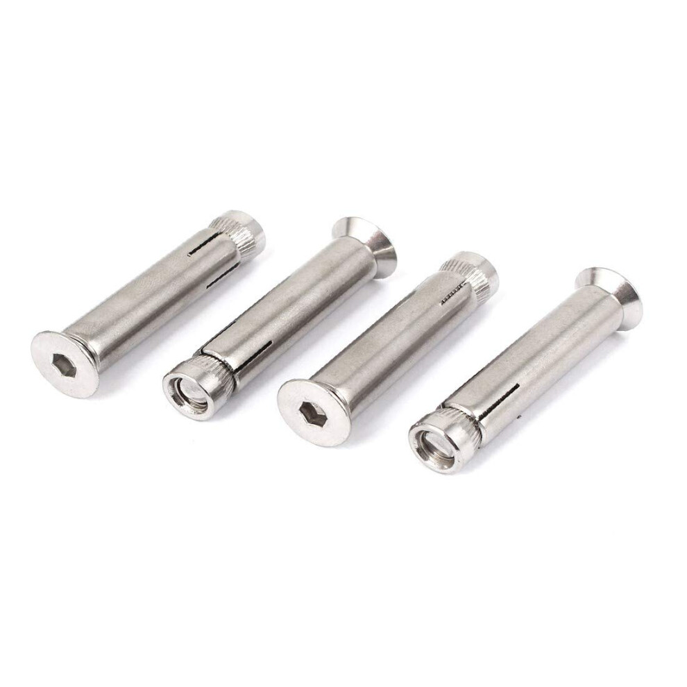 Expansion Bolt, Expansion Screw,Tapping Screws, M8 Thread Featured 60Mm Long Hex Reliable Efficacy Socket Flat Head Expansion Anchor Bolt 4Pcs 395291799598