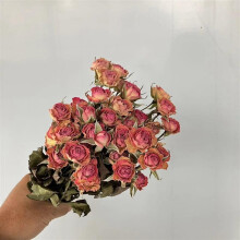Natural Dried Flowers Bouquet,Multi Head Dried Rose Bouquet,Dried Roses With Stems,About 45 cm/18in