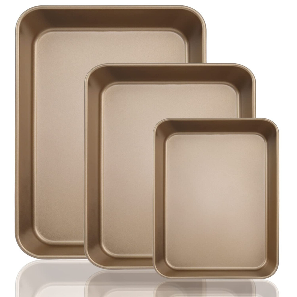 3 Pack Nonstick Baking Sheet Pans for Baking and Roasting 9 Inch 11 Inch 13 Inch