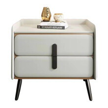 Nightstand with 2 Drawers, Bedside Table with Metal Legs, Wood Bed End Table Save Space
