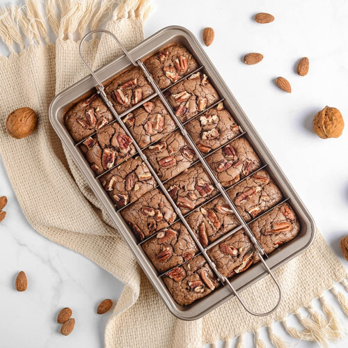 Brownie Pan Non-Stick for Brownies with 18 Pre-slice