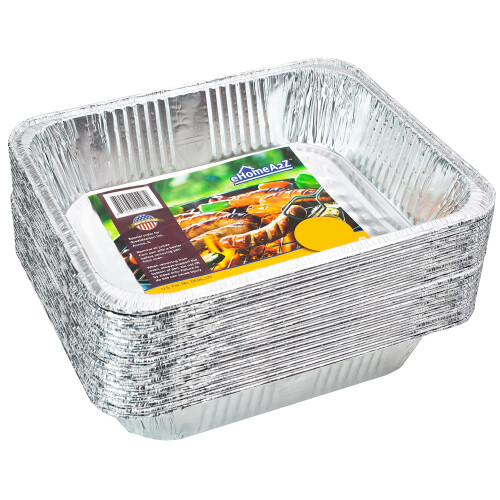 20 Pack Disposable Aluminum Pans for BBQ Crawfish Trays Half Size 9x13
