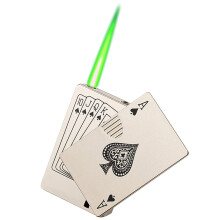 Torch Lighter with Green Flame Ace Card Design for Men
