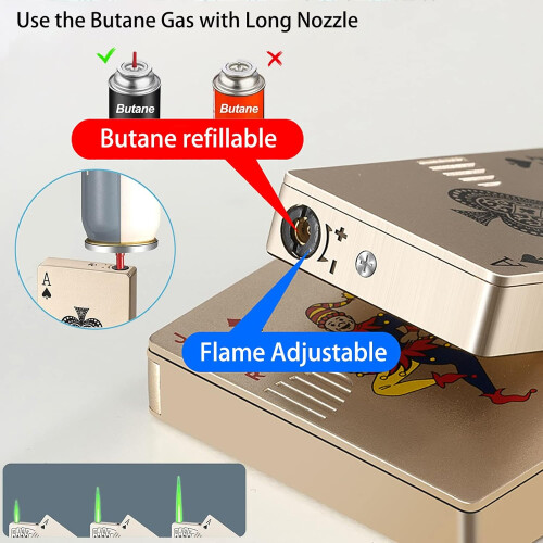 Torch Lighter with Green Flame Ace Card Design for Men 2