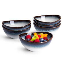 6 Porcelain Handmade Small Bowls for Dessert or Ice Cream 10 Oz