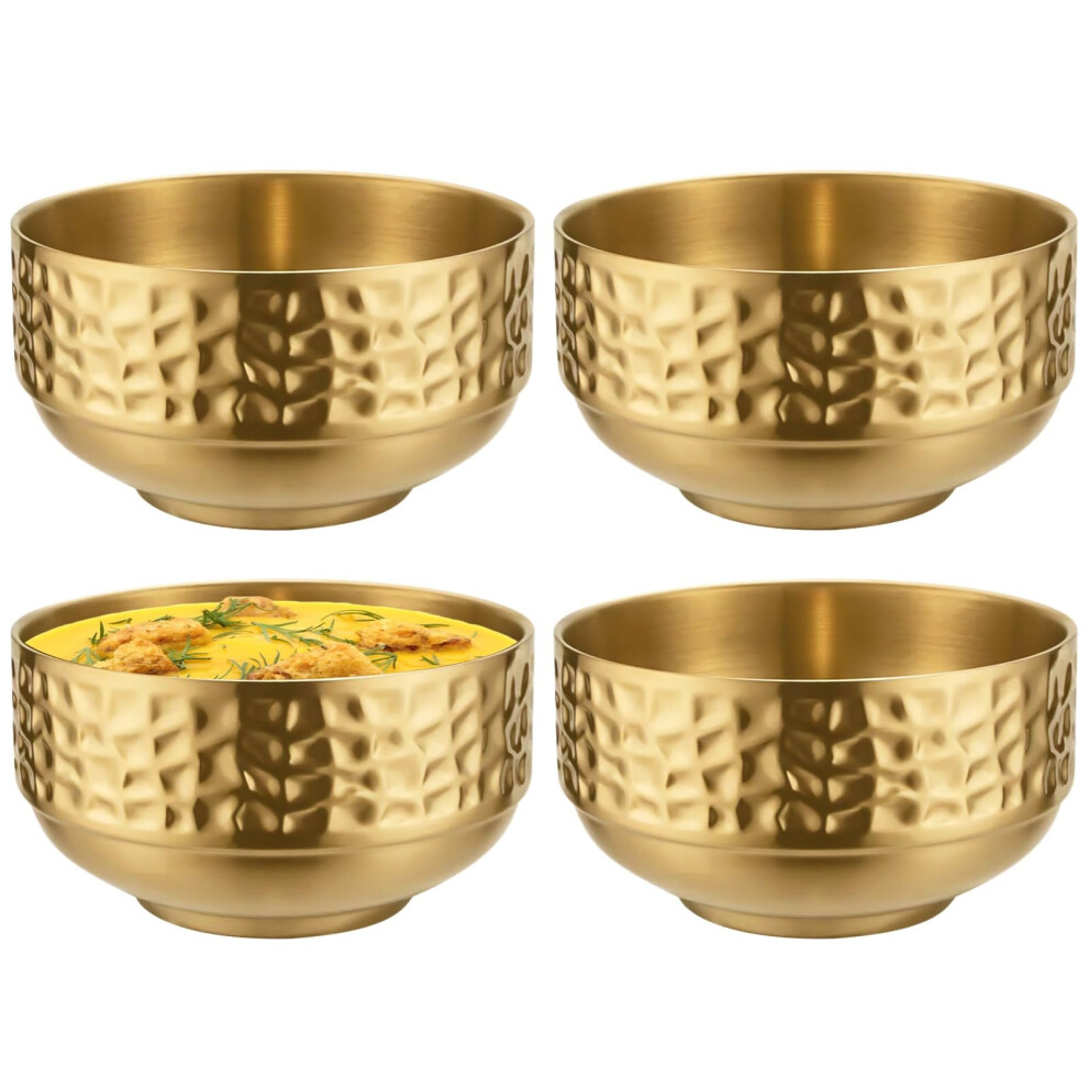 4 Pcs Stainless Steel Gold Bowls for Homes and Restaurants-image-OPC-PHZQNVN-NEW