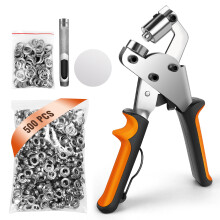 10mm Eyelet Press Kit - Heavy-Duty Hole Punch Tool with 500 Grommets & Washers | For Fabric, Cloth, Tarpaulin, DIY Crafts