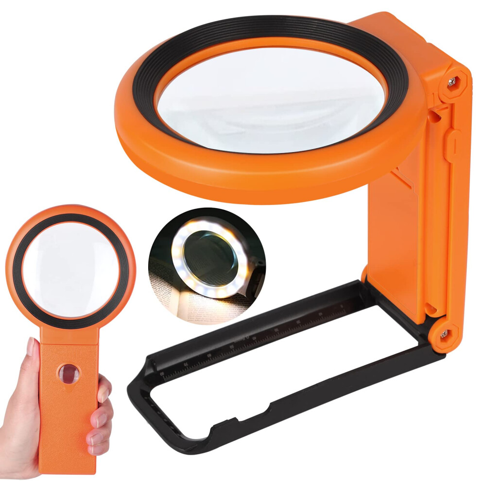 Foldable Handheld Magnifying Glass for Seniors Reading with Macular Degeneration