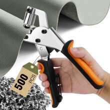 Heavy-Duty 3/8" (10mm) Grommet Tool Kit | 500 Eyelets & Washers for DIY Tarp Repair, Installation | Canvas, Vinyl, Leather Professional Press