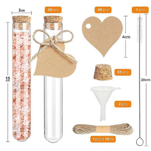 30 Pcs Test Tubes, Test Tubes with Corks Glass Test Tubes 20 x 150mm 1