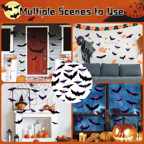 12Pcs 3D Bat Design LED Decoration 1