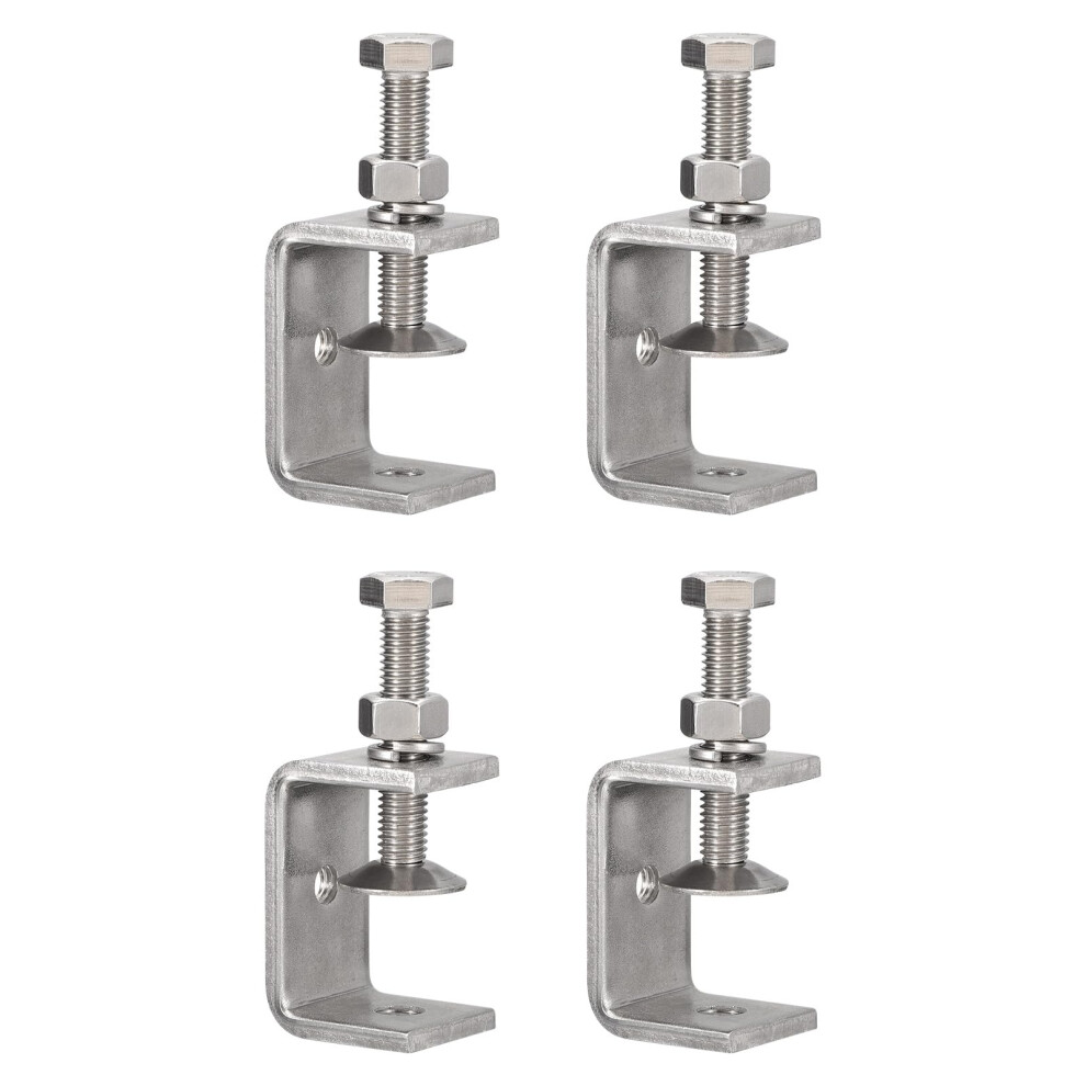 4 Pack 304 Stainless Steel C Clamps With 45Mm/1.77' Stable Wide Jaw Opening Tiger Clamp For Woodworking Welding Construction Household Mount 395291804544
