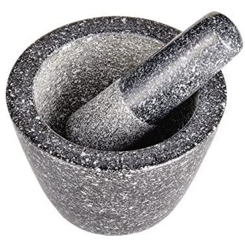 Medium Size Unpolished Heavy Base Mortar with Pestle for Crushing and Grinding