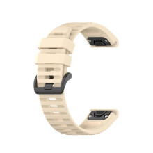 (Beige) For Garmin Fenix 6 Pro GPS Silicone Watch Band