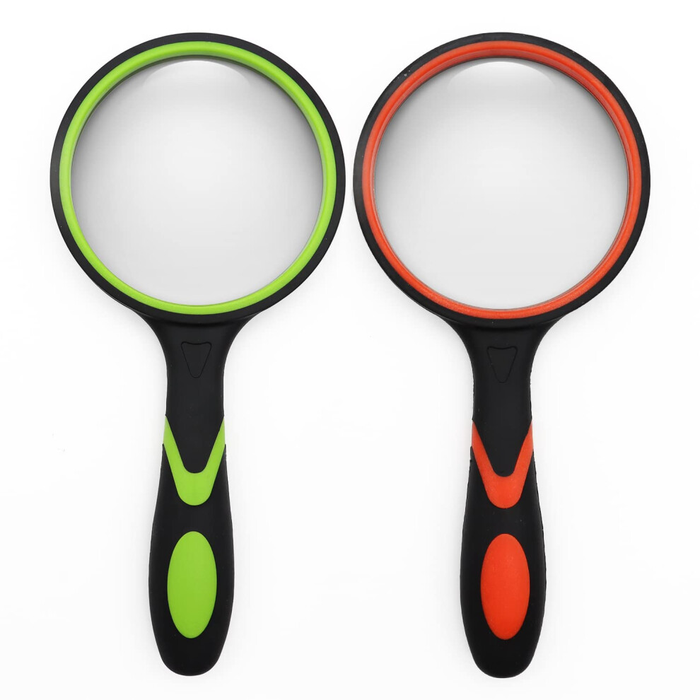 2 Pack Handheld Magnifying Glass for Hobbies Science 75mm