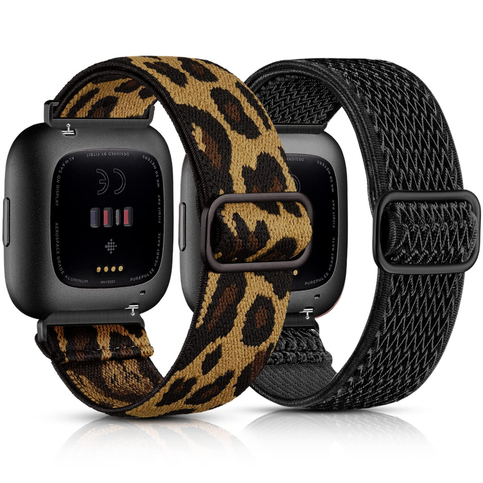 2 Pack Elastic Bands Adjustable Sport Stretchy Nylon Solo Loop Strap Wristbands for Men