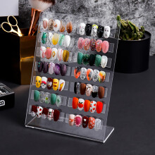 Nail Polish Rack 14 Lattice Nail Art Display Board Clear Acrylic Removable Holder