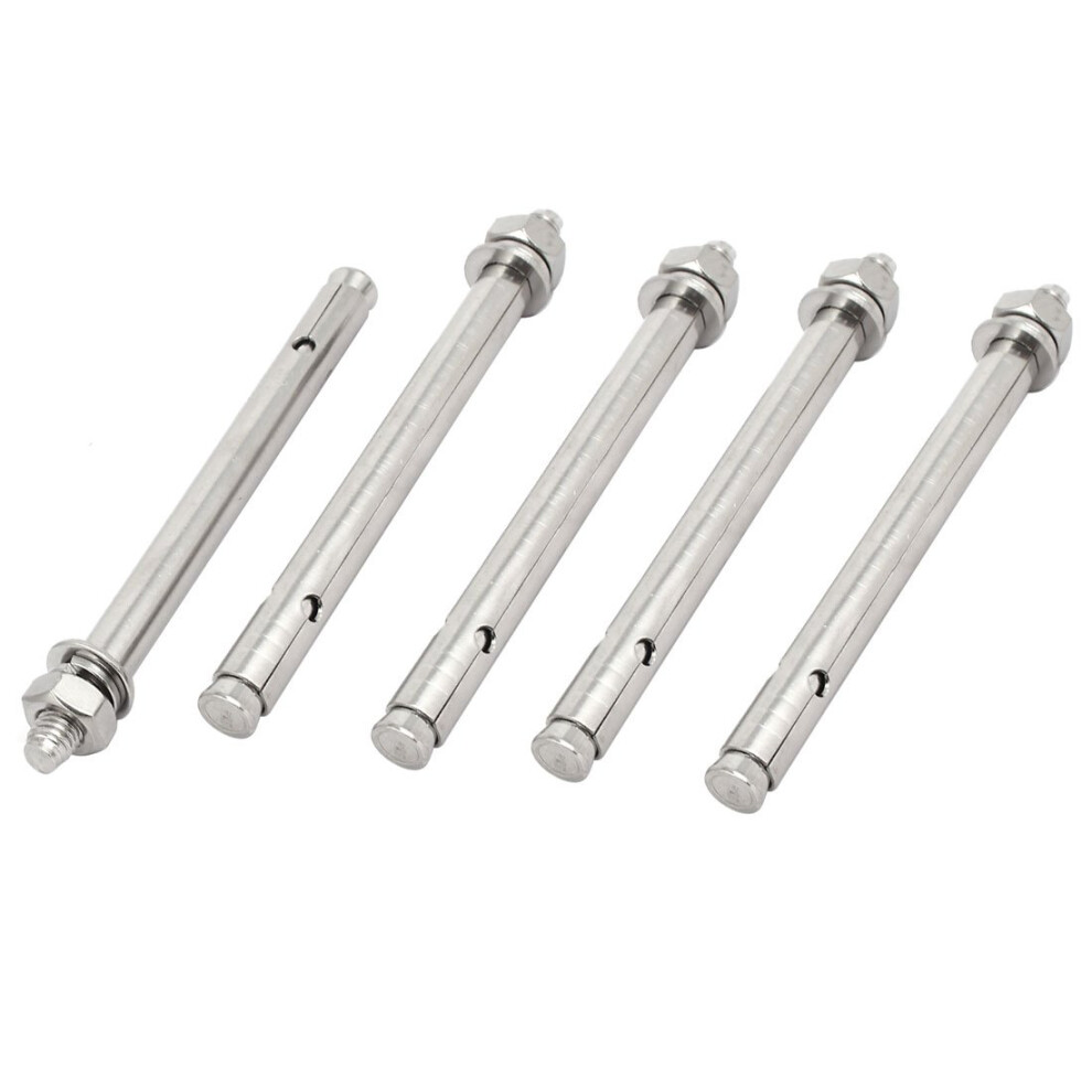 Iivverr M10x150mm 304 Stainless Steel Air Condition Fitting Sleeve Anchor Expansion Bolt 5Pcs 395291809457