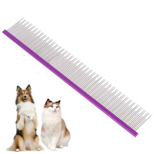 8.5 Inch Dual Tooth Pet Comb for Mats and Tangles, for Indoor Longhaired Cats and Dogs