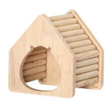 Hamster Wooden House Hideout Cage Accessory Play Tiny Gerbils Activity Shelter Hut DIY Cage Rest Habitat Decor Exercise Toys, Spire