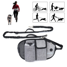 Waist Leash for Dog Walking Hands Free Dog Leash with Multi Pouches, Wide Back Support Belt