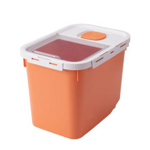 22lb Large Airtight Food Storage Container with Fliplid and Wheels Pet Food Storage Container Dog Cat Food Bin, Orange
