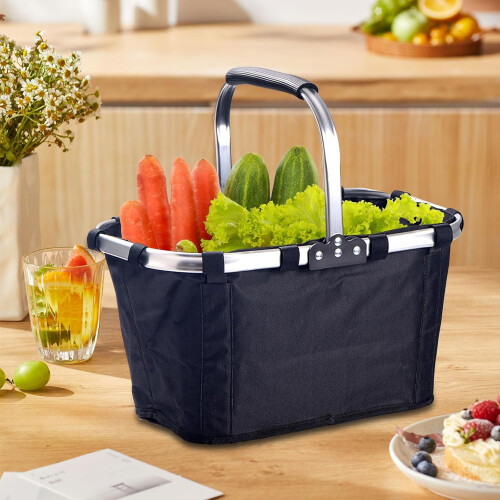Basket with Handle, Collasiple Picnic Basket for 2, Foldable Picnic Baskets 26.7L 2